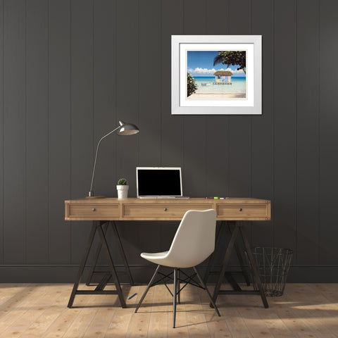 Island Hut White Modern Wood Framed Art Print with Double Matting by Pollera, Daniel