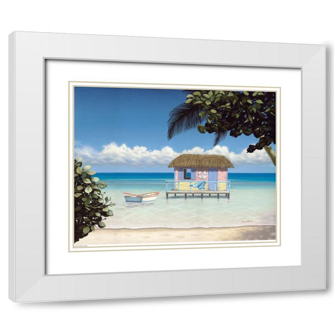 Island Hut White Modern Wood Framed Art Print with Double Matting by Pollera, Daniel