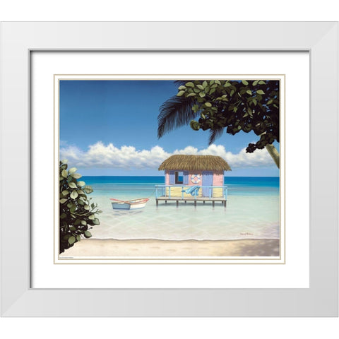 Island Hut White Modern Wood Framed Art Print with Double Matting by Pollera, Daniel