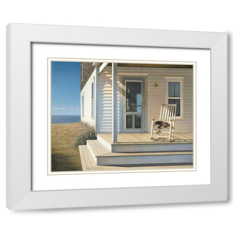Afternoon Nap White Modern Wood Framed Art Print with Double Matting by Pollera, Daniel