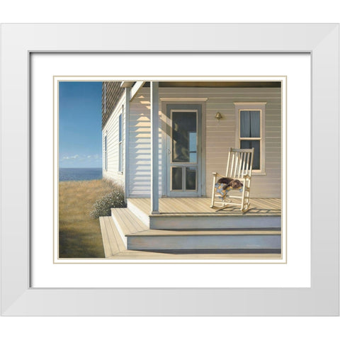 Afternoon Nap White Modern Wood Framed Art Print with Double Matting by Pollera, Daniel