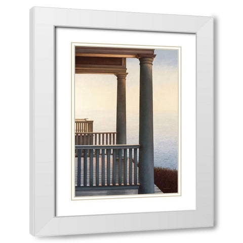 October Portico White Modern Wood Framed Art Print with Double Matting by Pollera, Daniel