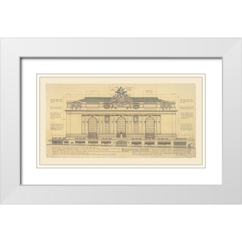 Grand Central Station White Modern Wood Framed Art Print with Double Matting by Vilar, Roger