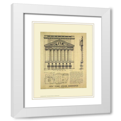 New York Stock Exchange White Modern Wood Framed Art Print with Double Matting by Vilar, Roger