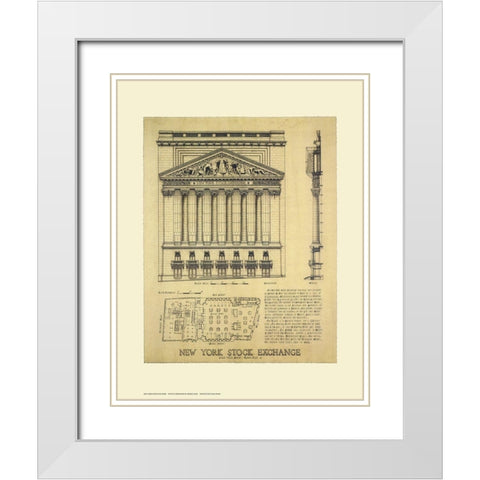 New York Stock Exchange White Modern Wood Framed Art Print with Double Matting by Vilar, Roger