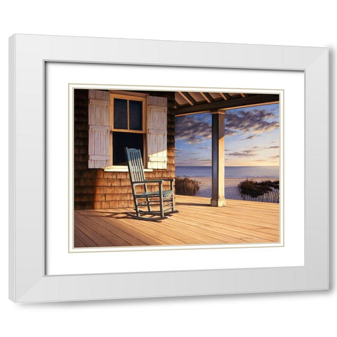 Old Rocker White Modern Wood Framed Art Print with Double Matting by Pollera, Daniel