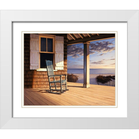 Old Rocker White Modern Wood Framed Art Print with Double Matting by Pollera, Daniel