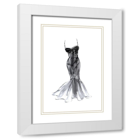 Black Dress With Flair White Modern Wood Framed Art Print with Double Matting by Amico, Tina