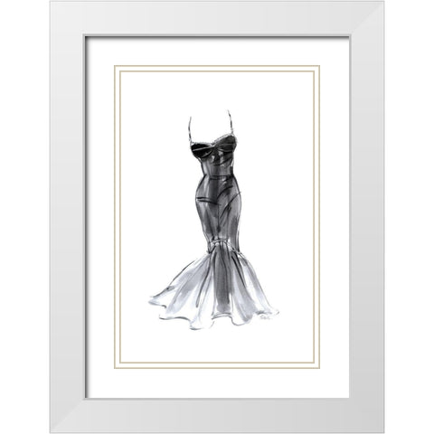Black Dress With Flair White Modern Wood Framed Art Print with Double Matting by Amico, Tina