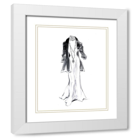 Black Jacket with Necklace White Modern Wood Framed Art Print with Double Matting by Amico, Tina