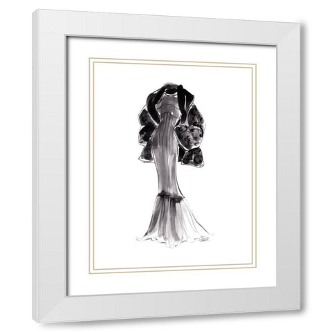 Evening Coat White Modern Wood Framed Art Print with Double Matting by Amico, Tina