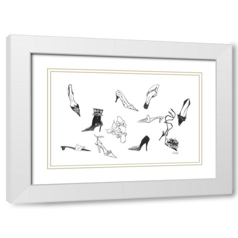Dix Chaussures White Modern Wood Framed Art Print with Double Matting by Amico, Tina