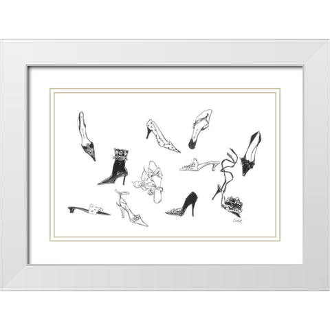 Dix Chaussures White Modern Wood Framed Art Print with Double Matting by Amico, Tina