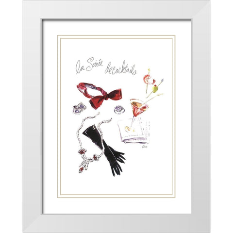 La Soirée de Cocktails White Modern Wood Framed Art Print with Double Matting by Amico, Tina
