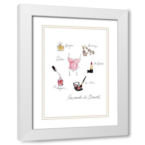 Les Musts de Beauté White Modern Wood Framed Art Print with Double Matting by Amico, Tina
