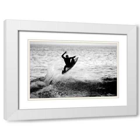 Airborne White Modern Wood Framed Art Print with Double Matting by Anonymous