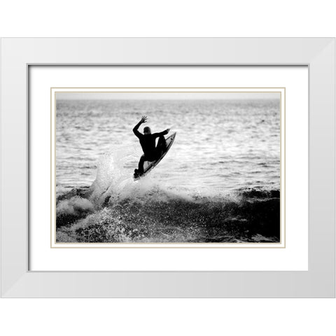 Airborne White Modern Wood Framed Art Print with Double Matting by Anonymous