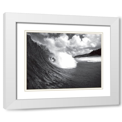 Pipeline II White Modern Wood Framed Art Print with Double Matting by Anonymous