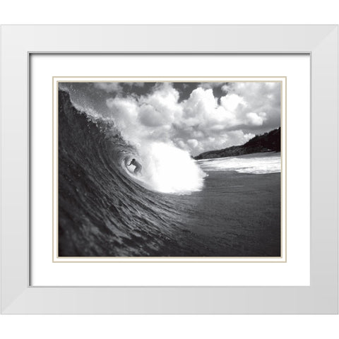 Pipeline II White Modern Wood Framed Art Print with Double Matting by Anonymous