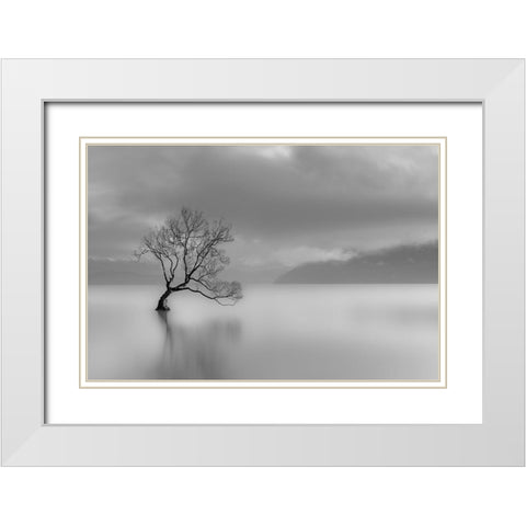 Quiet Times White Modern Wood Framed Art Print with Double Matting by Anonymous