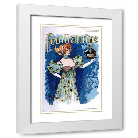 Feuillantine 1896 White Modern Wood Framed Art Print with Double Matting by Guillaume, Albert