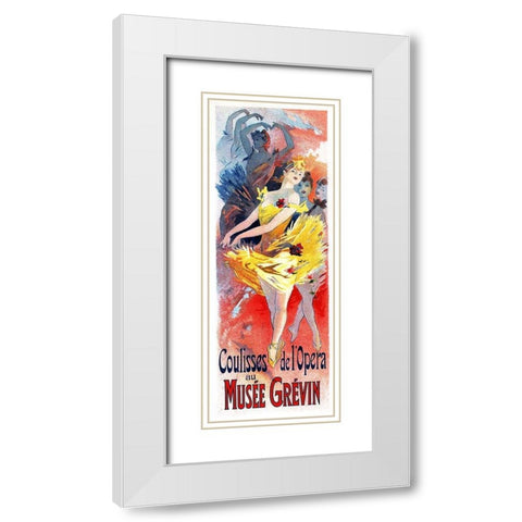 Musee Grevin, 1891 White Modern Wood Framed Art Print with Double Matting by Cheret, Jules