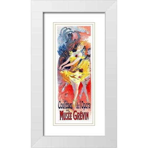 Musee Grevin, 1891 White Modern Wood Framed Art Print with Double Matting by Cheret, Jules