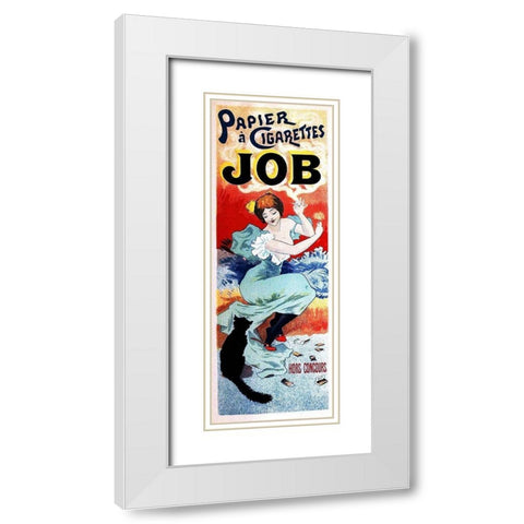 Papier A Cigarettes White Modern Wood Framed Art Print with Double Matting by Cheret, Jules