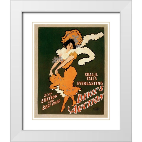 Devil White Modern Wood Framed Art Print with Double Matting by Vintage Printery