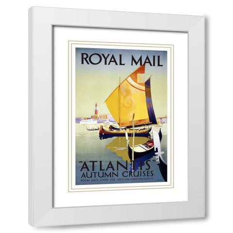 Atlantis Cruises White Modern Wood Framed Art Print with Double Matting by Padden,Dafney
