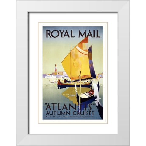 Atlantis Cruises White Modern Wood Framed Art Print with Double Matting by Padden,Dafney