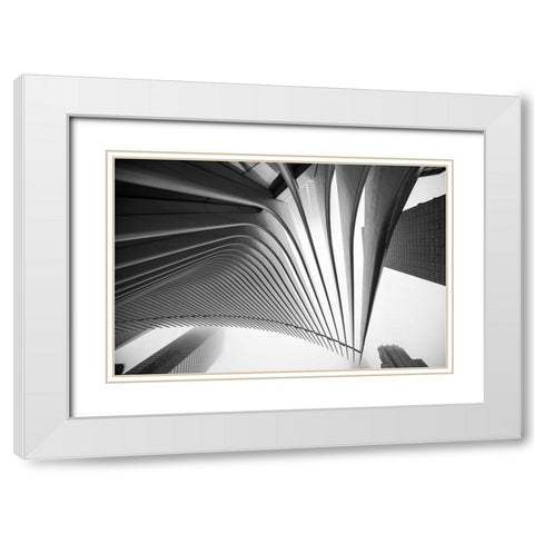 World Trade Center Architecture White Modern Wood Framed Art Print with Double Matting by Graciet, Stephane