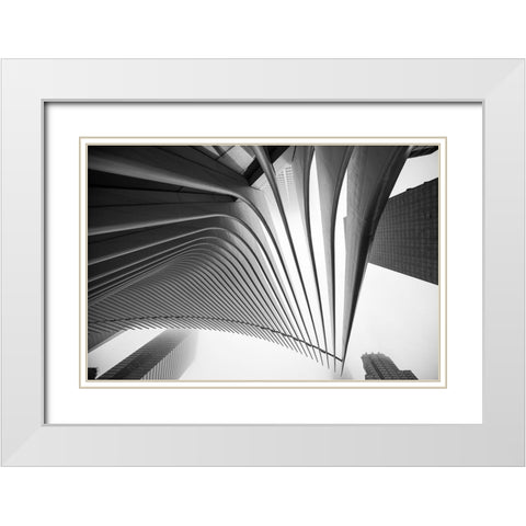 World Trade Center Architecture White Modern Wood Framed Art Print with Double Matting by Graciet, Stephane