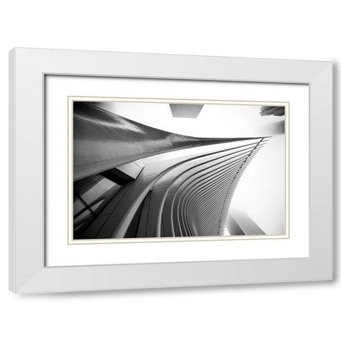 World Trade center Architecture II White Modern Wood Framed Art Print with Double Matting by Graciet, Stephane