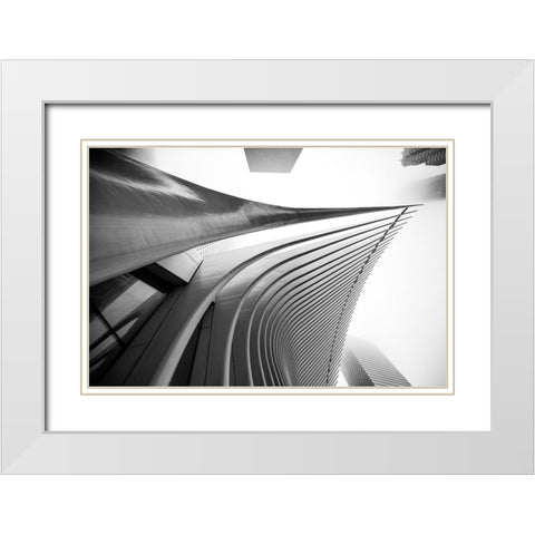 World Trade center Architecture II White Modern Wood Framed Art Print with Double Matting by Graciet, Stephane