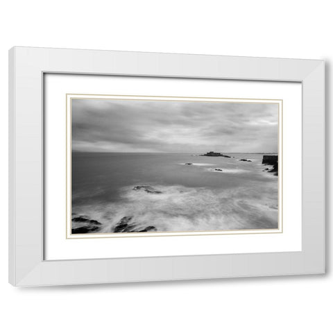 Saint-Malo Bay White Modern Wood Framed Art Print with Double Matting by Graciet, Stephane