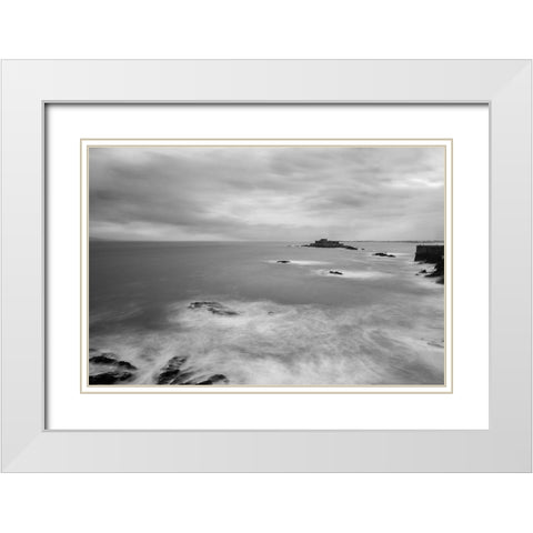 Saint-Malo Bay White Modern Wood Framed Art Print with Double Matting by Graciet, Stephane