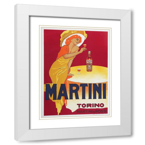 Martini White Modern Wood Framed Art Print with Double Matting by Dudovich, Marcello