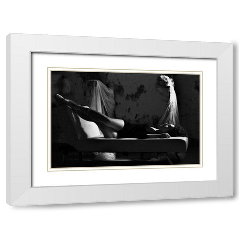 After the Ballet I. White Modern Wood Framed Art Print with Double Matting by Sipos, Judit