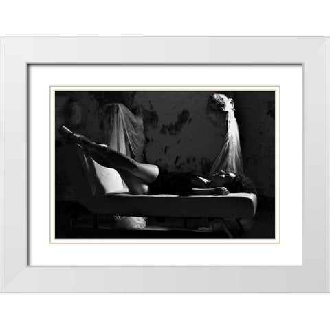 After the Ballet I. White Modern Wood Framed Art Print with Double Matting by Sipos, Judit