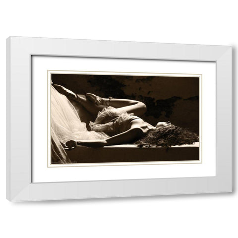 After the Ballet II. White Modern Wood Framed Art Print with Double Matting by Sipos, Judit