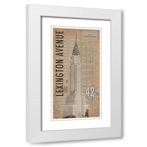 Chrysler White Modern Wood Framed Art Print with Double Matting by Anonymous