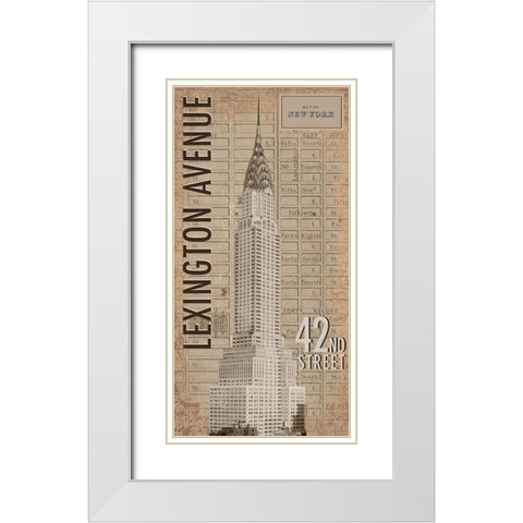 Chrysler White Modern Wood Framed Art Print with Double Matting by Anonymous