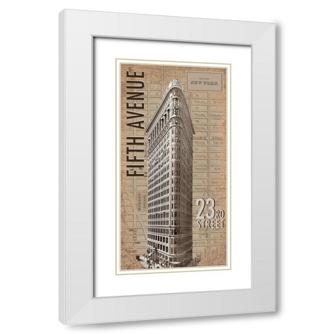 Flatiron White Modern Wood Framed Art Print with Double Matting by Anonymous