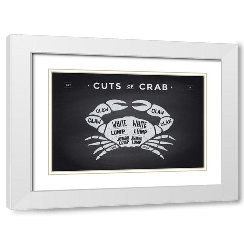 Cuts of Crab White Modern Wood Framed Art Print with Double Matting by Foxys Graphics