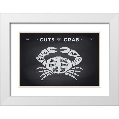 Cuts of Crab White Modern Wood Framed Art Print with Double Matting by Foxys Graphics