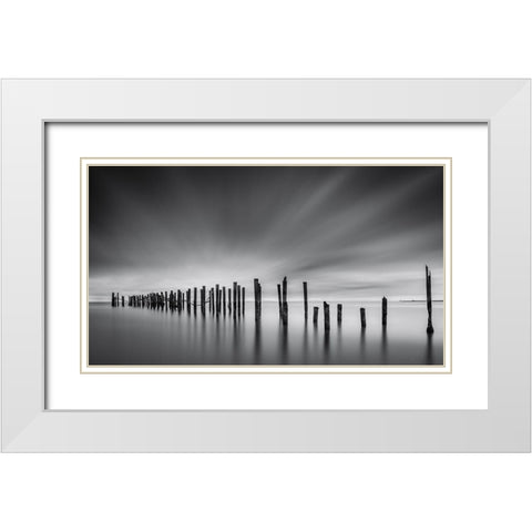 Fine Art Seascape White Modern Wood Framed Art Print with Double Matting by Andritoiu, M.