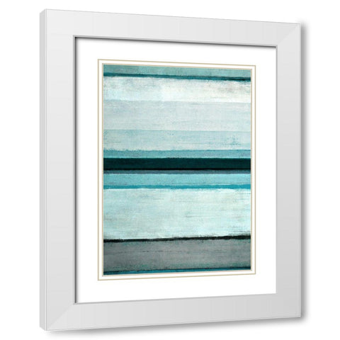 Abstract Stripes White Modern Wood Framed Art Print with Double Matting by Tice, Carollynn