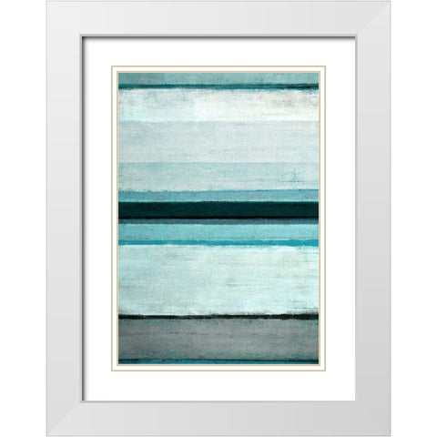 Abstract Stripes White Modern Wood Framed Art Print with Double Matting by Tice, Carollynn