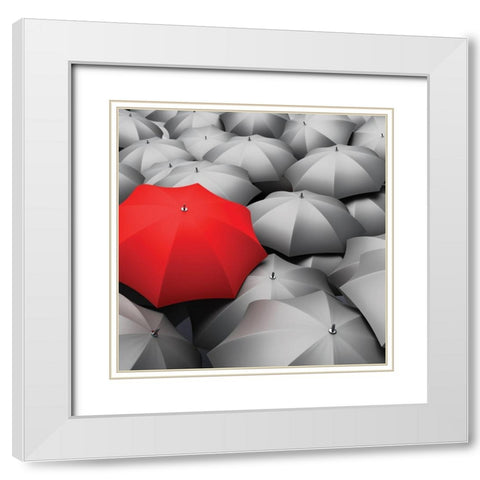 Individuality White Modern Wood Framed Art Print with Double Matting by Anonymous